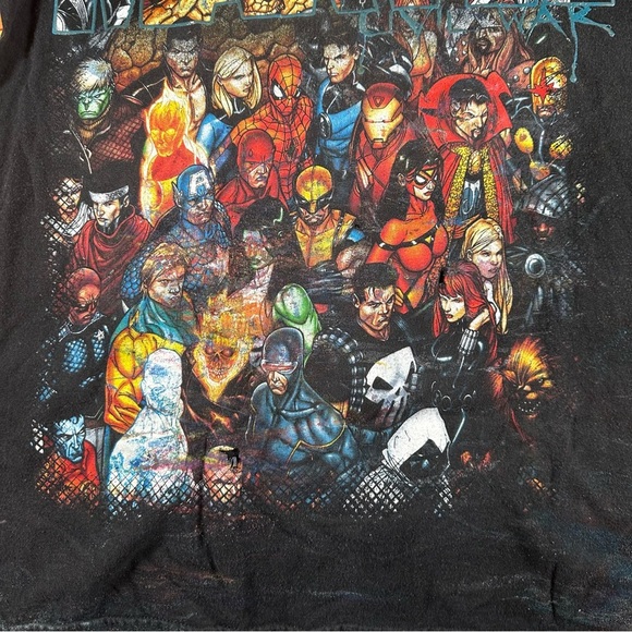 Vintage Y2K Marvel Character Shirt Iron Man Spider Man Ghost Rider Comic Line Up - Picture 5 of 14